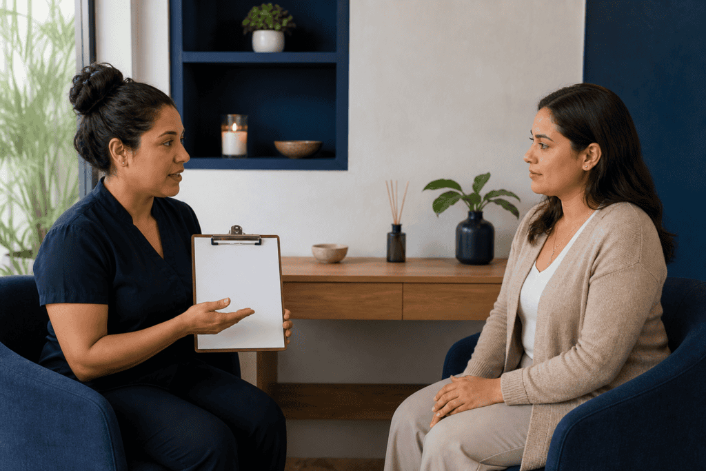 Entrevista previa y expectativas reales antes del masaje reductivo